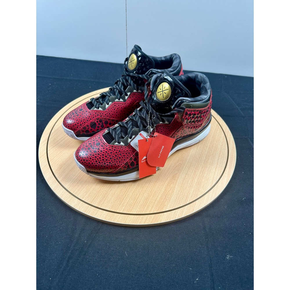 Li-Ning Way of Wade 1 Red Leopard Basketball Shoes ABAJ013-36 Mens 13 NEW